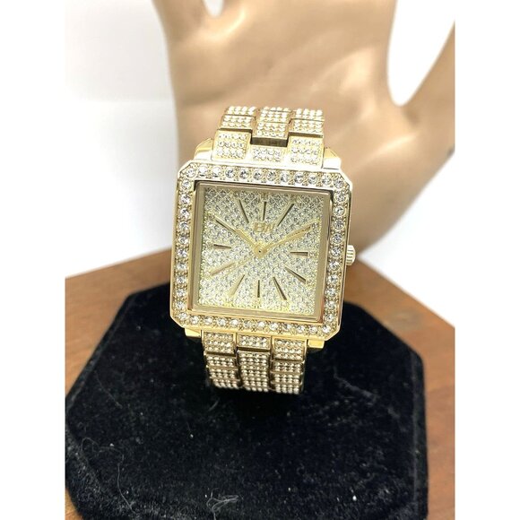JBW Women's Watch J6386A Cristal Diamond Gold Stainless Steel Swiss Quartz 28mm - Picture 1 of 14